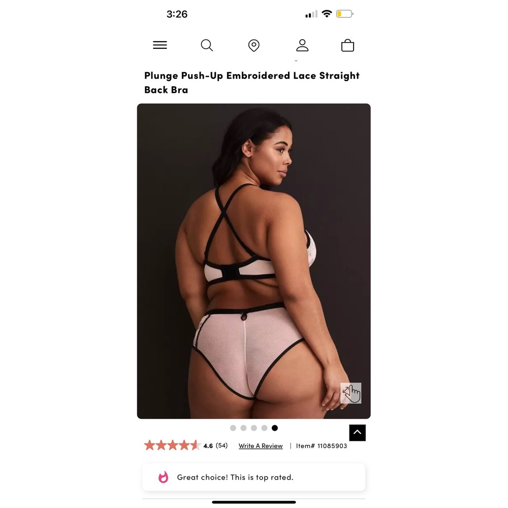 Torrid Plunge Push-Up Embroidered‎ Lace Straight Back Bra Lingerie - Picture 5 of 11